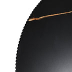 Milo Couchtisch Rund ø80 cm - Marmoroptik & Lamellenoptik Schwarz - FURNHOUSE