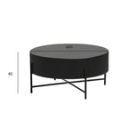 Milo Couchtisch Rund ø80 cm - Marmoroptik & Lamellenoptik Schwarz - FURNHOUSE