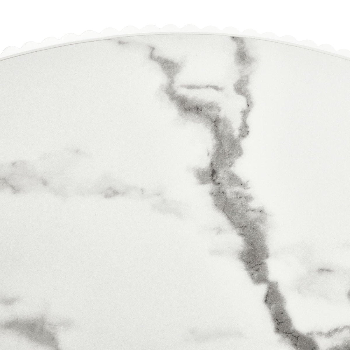 Milo Couchtisch Rund ø80 cm - Marmoroptik & Lamellenoptik Weiß - FURNHOUSE