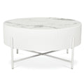 Couchtisch Rund ø80 cm - Milo in Marmoroptik Weiß | ibbedesign - FURNHOUSE
