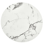 Milo Couchtisch Rund ø80 cm - Marmoroptik & Lamellenoptik Weiß - FURNHOUSE