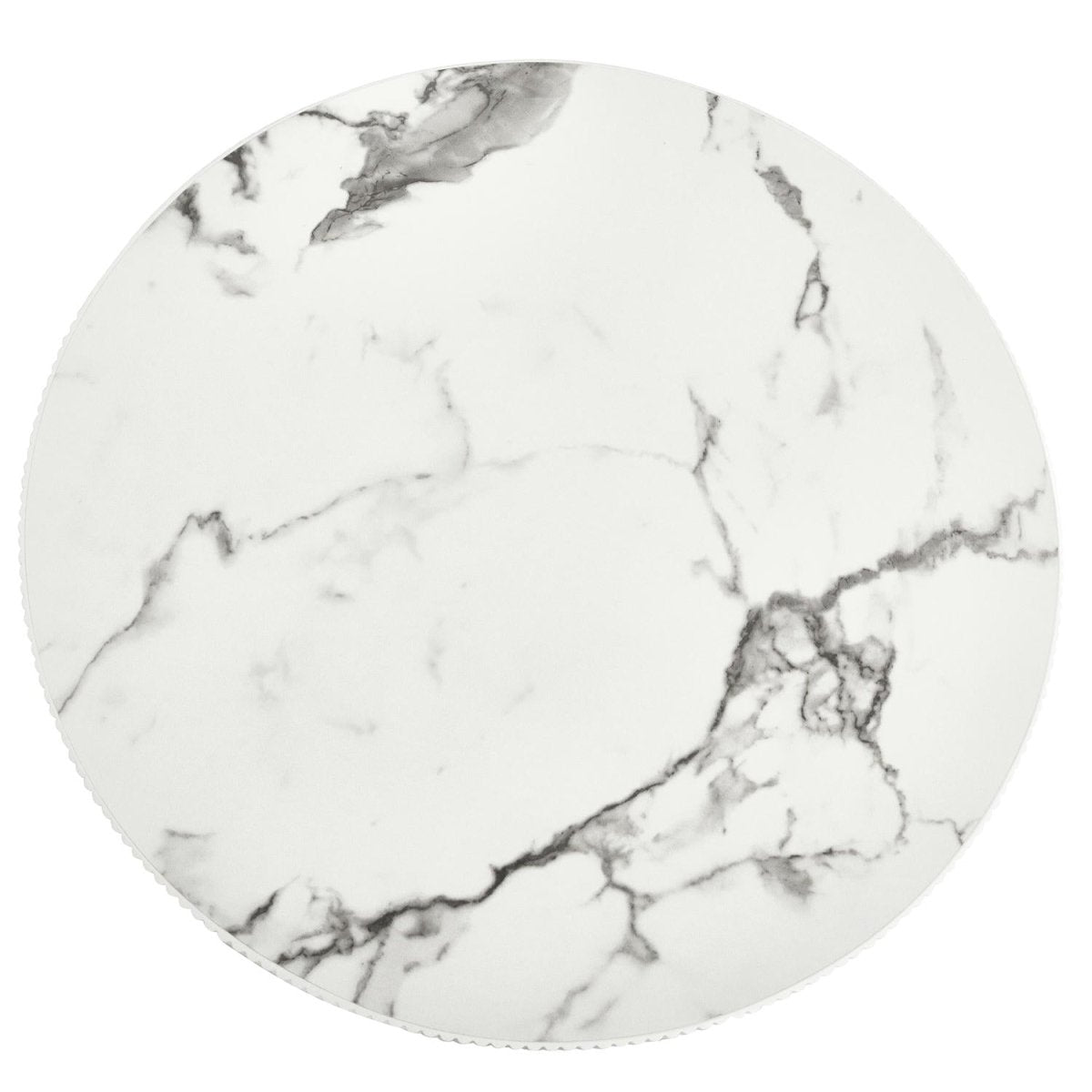 Milo Couchtisch Rund ø80 cm - Marmoroptik & Lamellenoptik Weiß - FURNHOUSE