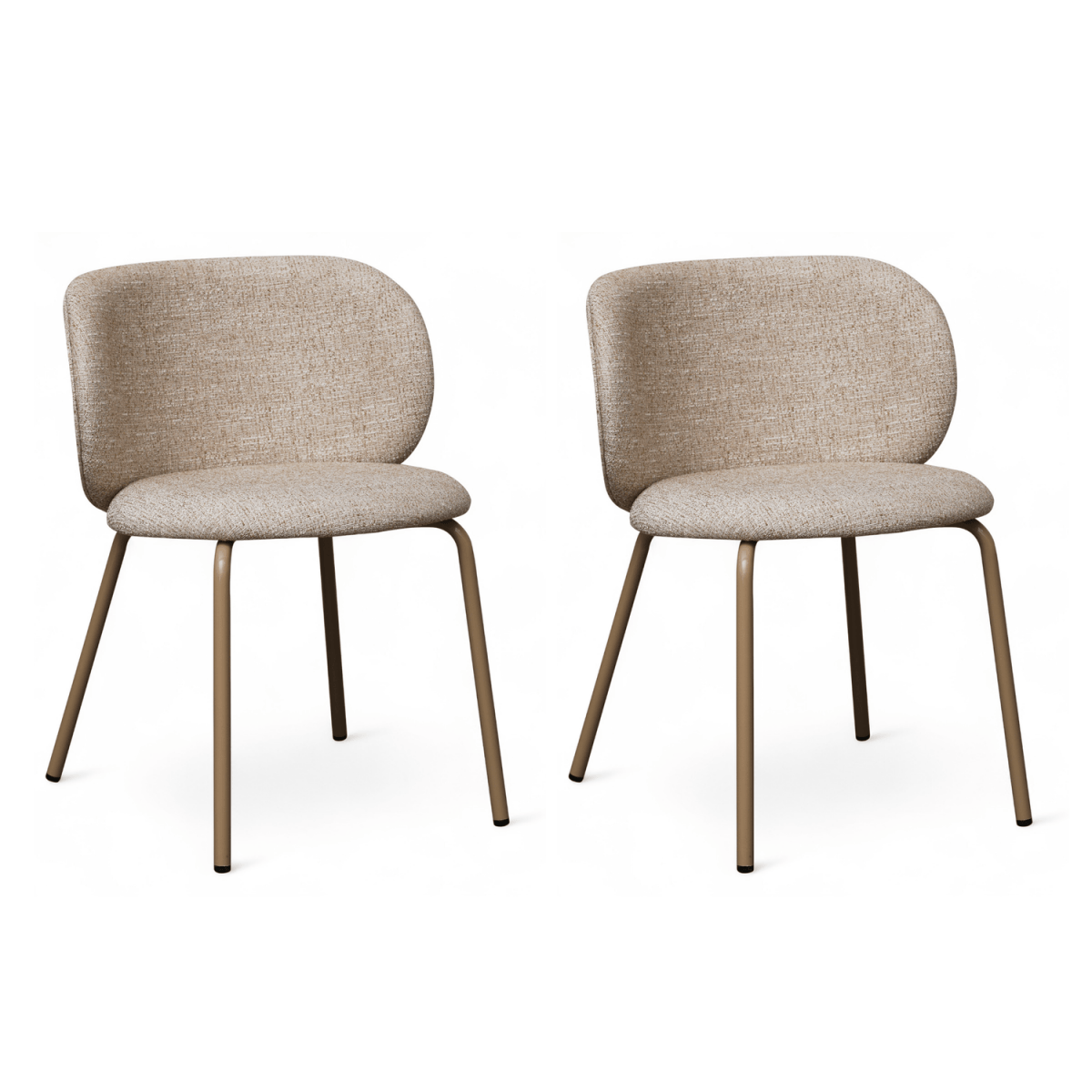 Nanna Esszimmerstühle 2er Set - Bouclé-Stoff Beige - FURNHOUSE