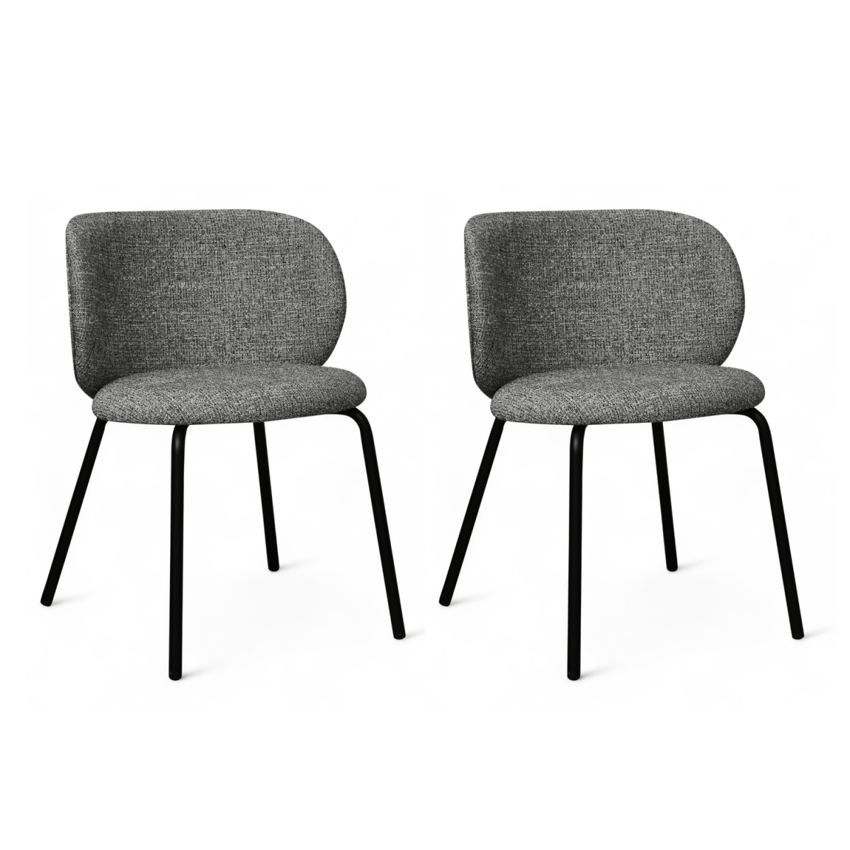 Nanna Esszimmerstühle 2er Set - Bouclé-Stoff Grau - FURNHOUSE