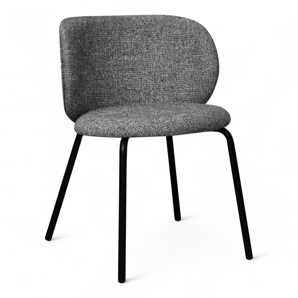 Nanna Esszimmerstühle 2er Set - Bouclé-Stoff Grau - FURNHOUSE