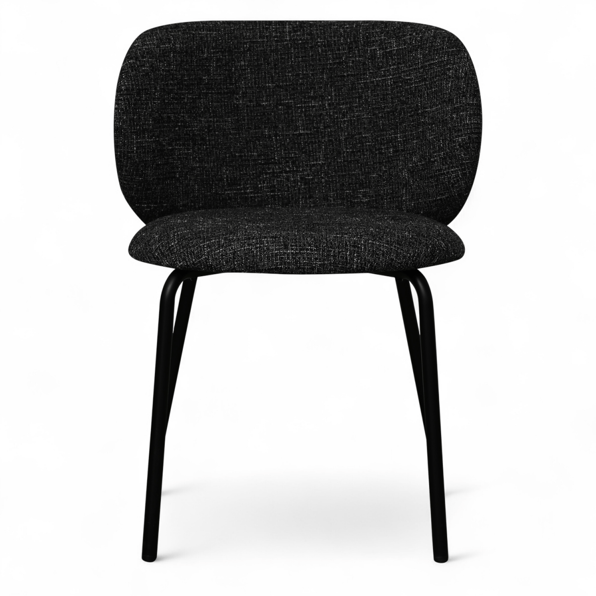 Nanna Esszimmerstühle 2er Set - Bouclé-Stoff Schwarz - FURNHOUSE