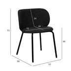 Nanna Esszimmerstühle 2er Set - Bouclé-Stoff Schwarz - FURNHOUSE