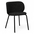 Nanna Esszimmerstühle 2er Set - Bouclé-Stoff Schwarz - FURNHOUSE