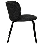 Nanna Esszimmerstühle 2er Set - Bouclé-Stoff Schwarz - FURNHOUSE