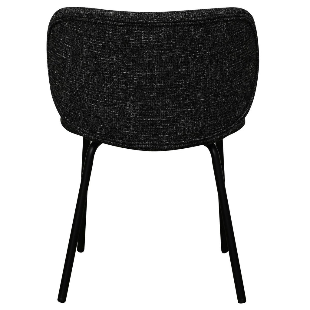 Nanna Esszimmerstühle 2er Set - Bouclé-Stoff Schwarz - FURNHOUSE