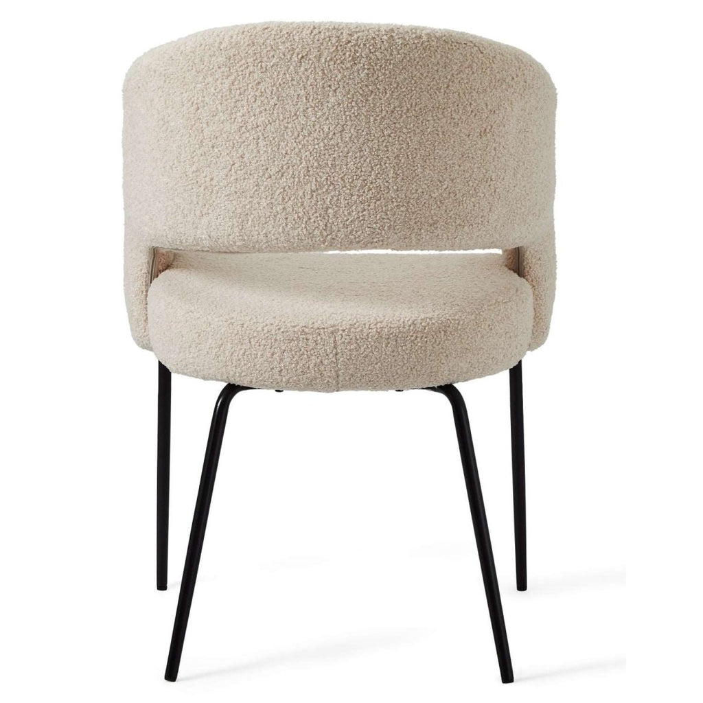 Natalie Esszimmerstühle mit Armlehne 2er Set - Bouclé-Stoff Beige - FURNHOUSE