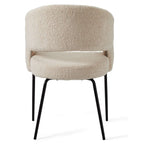 Natalie Esszimmerstühle mit Armlehne 2er Set - Bouclé-Stoff Beige - FURNHOUSE