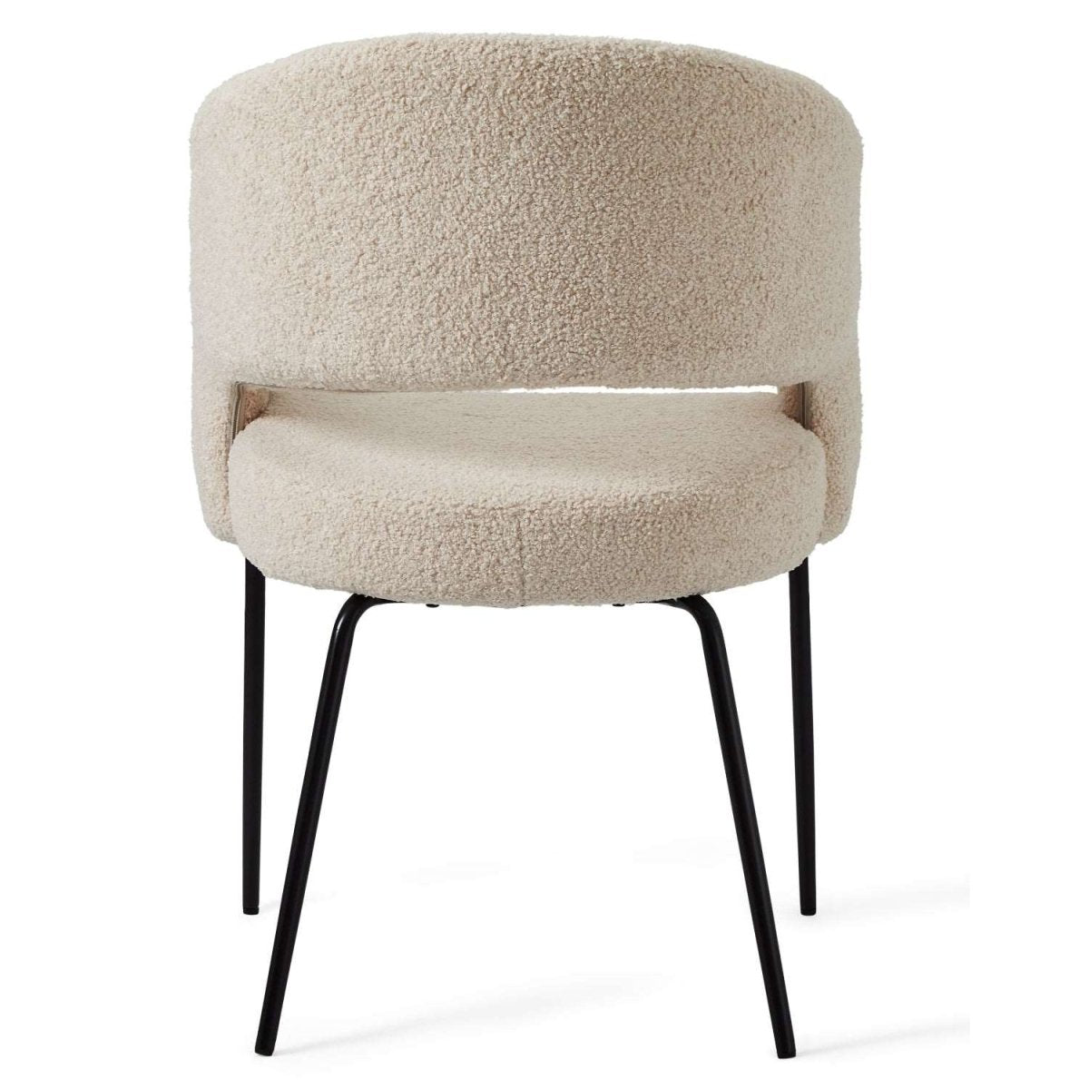 Natalie Esszimmerstühle mit Armlehne 2er Set - Bouclé-Stoff Beige - FURNHOUSE