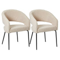 2er Set Esszimmerstühle mit Armlehne - Beige - FURNHOUSE