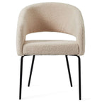 Natalie Esszimmerstühle mit Armlehne 2er Set - Bouclé-Stoff Beige - FURNHOUSE