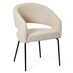 Natalie Esszimmerstühle mit Armlehne 2er Set - Bouclé-Stoff Beige - FURNHOUSE
