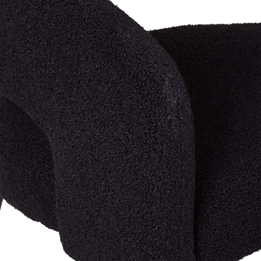 Natalie Esszimmerstühle mit Armlehne 2er Set - Bouclé-Stoff Schwarz - FURNHOUSE