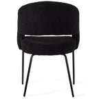 Natalie Esszimmerstühle mit Armlehne 2er Set - Bouclé-Stoff Schwarz - FURNHOUSE