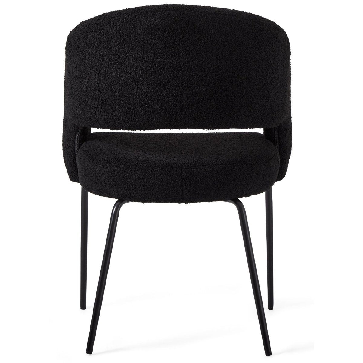 Natalie Esszimmerstühle mit Armlehne 2er Set - Bouclé-Stoff Schwarz - FURNHOUSE