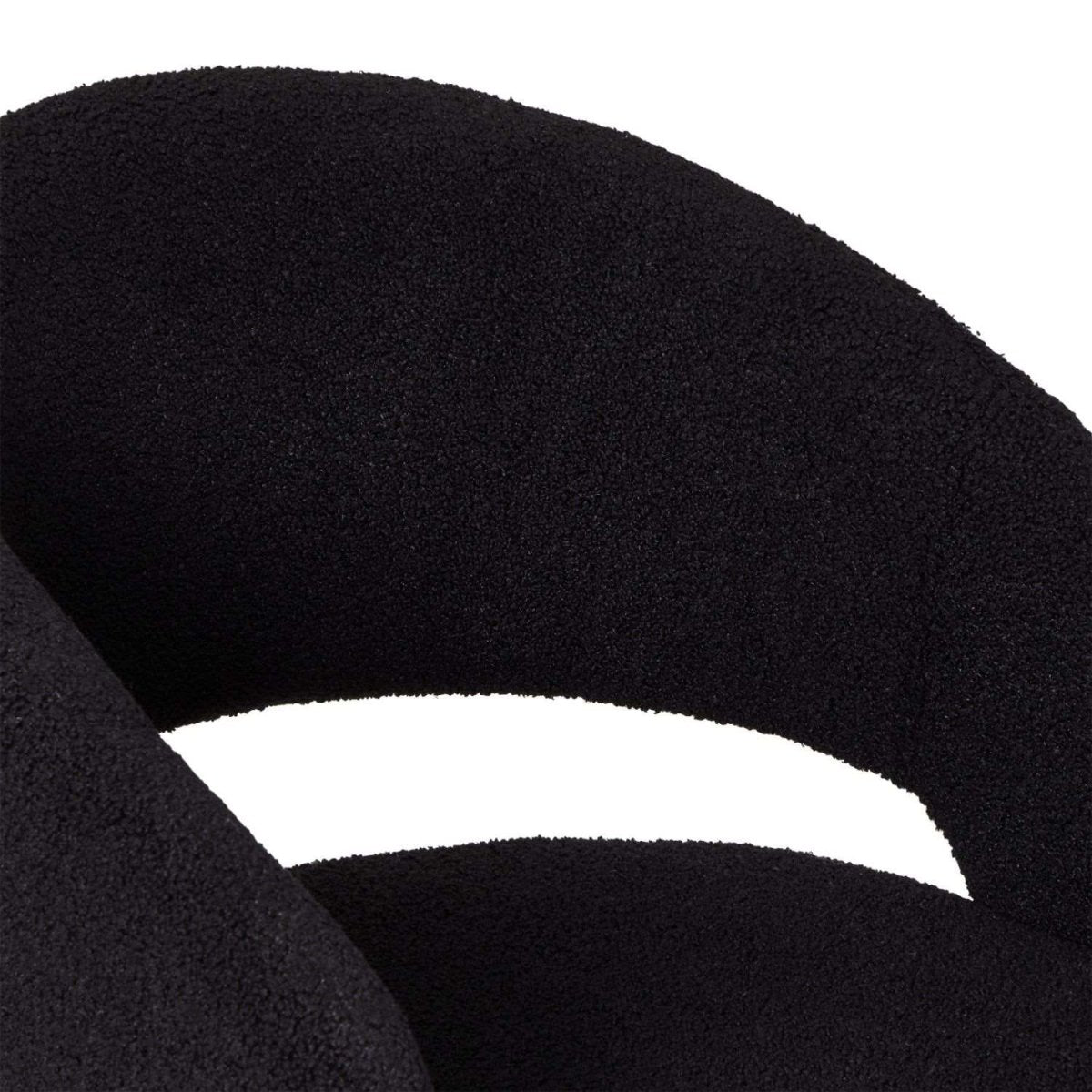 Natalie Esszimmerstühle mit Armlehne 2er Set - Bouclé-Stoff Schwarz - FURNHOUSE