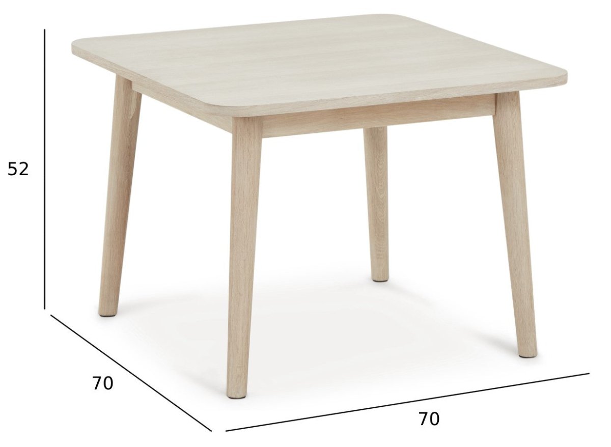 Nyborg Couchtisch Quadratisch 70x70 cm - Eiche Weiß geöltes - FURNHOUSE