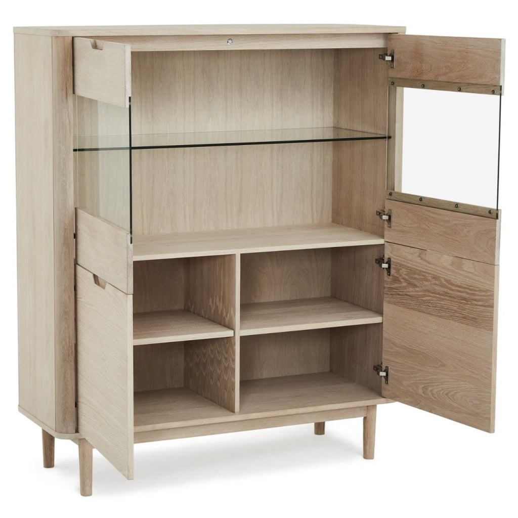 Nyborg Highboard mit LED-Beleuchtung - 123 cm breit - Eiche Weiß geöltes - FURNHOUSE