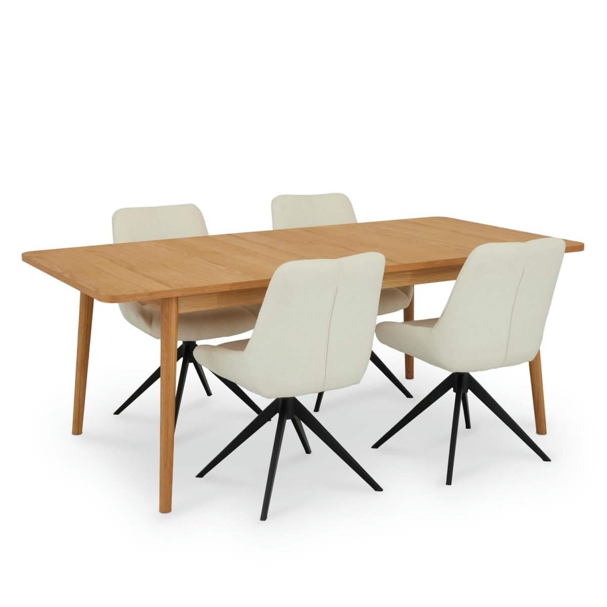 Nyborg Rechteckiger Esstisch 200x100 cm - Ausziehbar bis 300 cm - Wildeiche Natur - FURNHOUSE