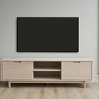 TV-Lowboard Nyborg 180 cm, Echtholzfurnier Eiche bianco mit 2 Türen