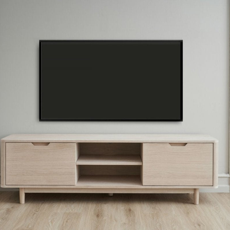 TV-Lowboard Nyborg 180 cm, Echtholzfurnier Eiche bianco mit 2 Türen