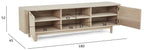 Nyborg TV-Tisch mit 2 Türen - 180 cm breit - Eiche Weiß geöltes - FURNHOUSE