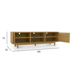 Nyborg TV-Tisch mit 2 Türen - 180 cm breit - Wildeiche Natur - FURNHOUSE