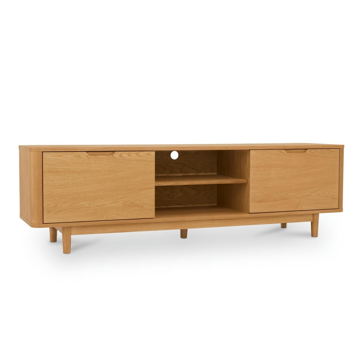 Nyborg TV-Tisch mit 2 Türen - 180 cm breit - Wildeiche Natur - FURNHOUSE