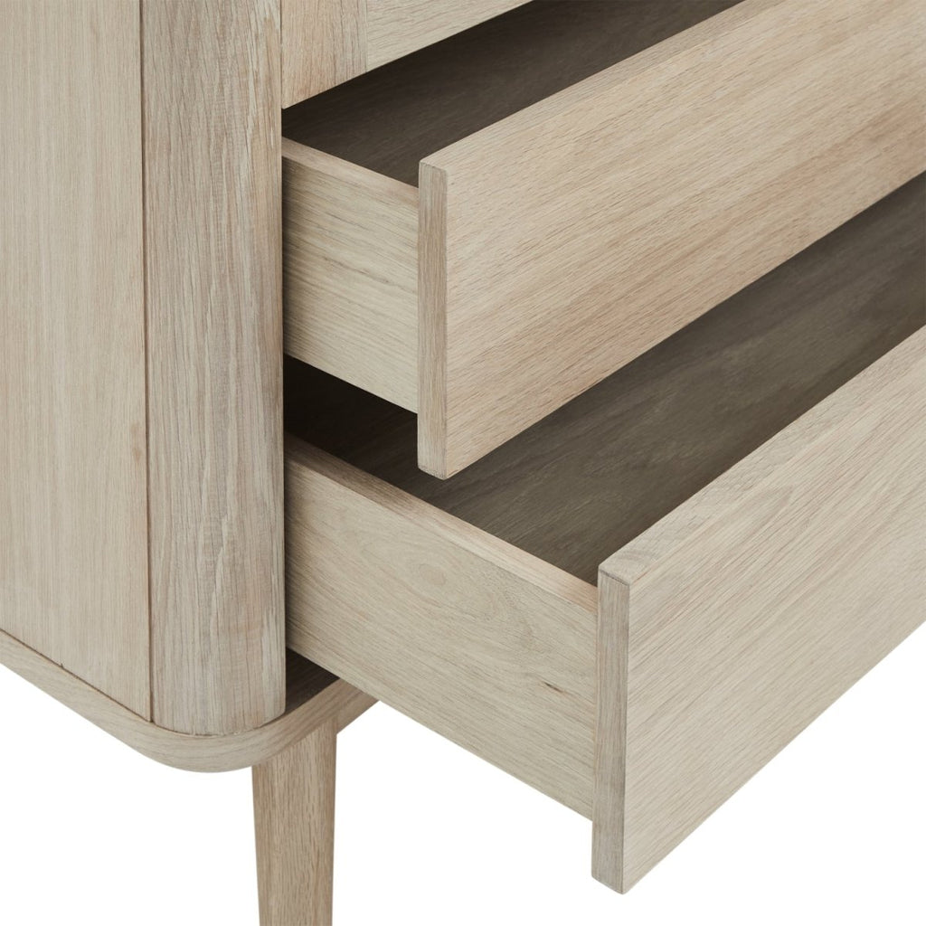 Nyborg Vitrine mit LED-Beleuchtung - 100 cm breit - Eiche Weiß geöltes - FURNHOUSE