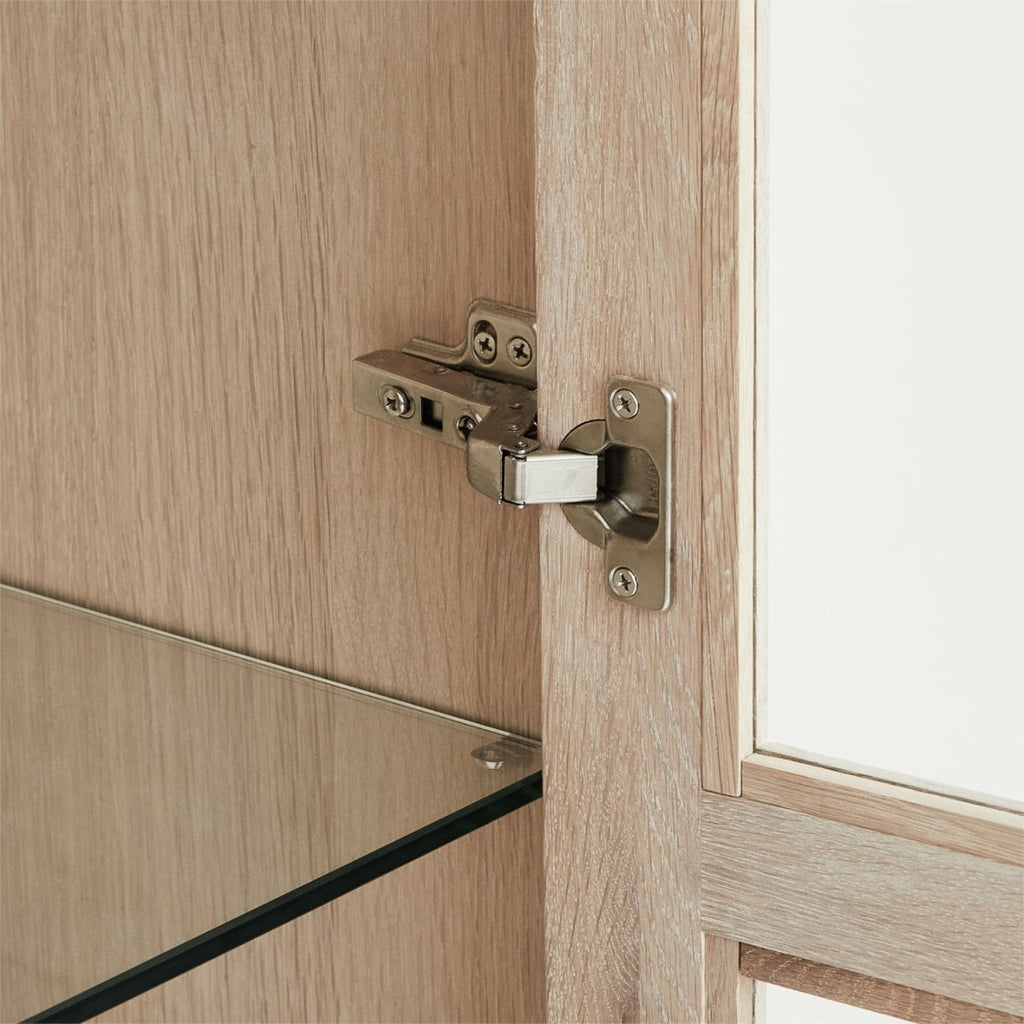 Nyborg Vitrine mit LED-Beleuchtung - 100 cm breit - Eiche Weiß geöltes - FURNHOUSE