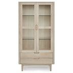 Nyborg Vitrine mit LED-Beleuchtung - 100 cm breit - Eiche Weiß geöltes - FURNHOUSE