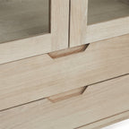 Nyborg Vitrine mit LED-Beleuchtung - 100 cm breit - Eiche Weiß geöltes - FURNHOUSE