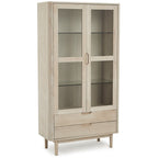 Nyborg Vitrine mit LED-Beleuchtung - 100 cm breit - Eiche Weiß geöltes - FURNHOUSE