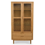 Nyborg Vitrine mit LED-Beleuchtung - 100 cm breit - Wildeiche Natur - FURNHOUSE