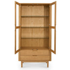 Nyborg Vitrine mit LED-Beleuchtung - 100 cm breit - Wildeiche Natur - FURNHOUSE