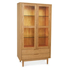 Nyborg Vitrine mit LED-Beleuchtung - 100 cm breit - Wildeiche Natur - FURNHOUSE