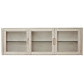 Wandschrank mit LED-Beleuchtung - 180 cm breit - Eiche bianco - FURNHOUSE
