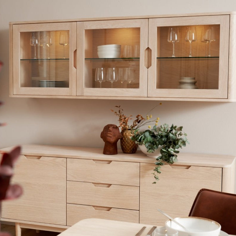 Wandschrank Nyborg 180 cm Eiche bianco im Wohnbereich