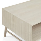 Couchtisch mit Stauraum Rechteckig 120x75 cm - Eiche Weiß geöltes - FURNHOUSE