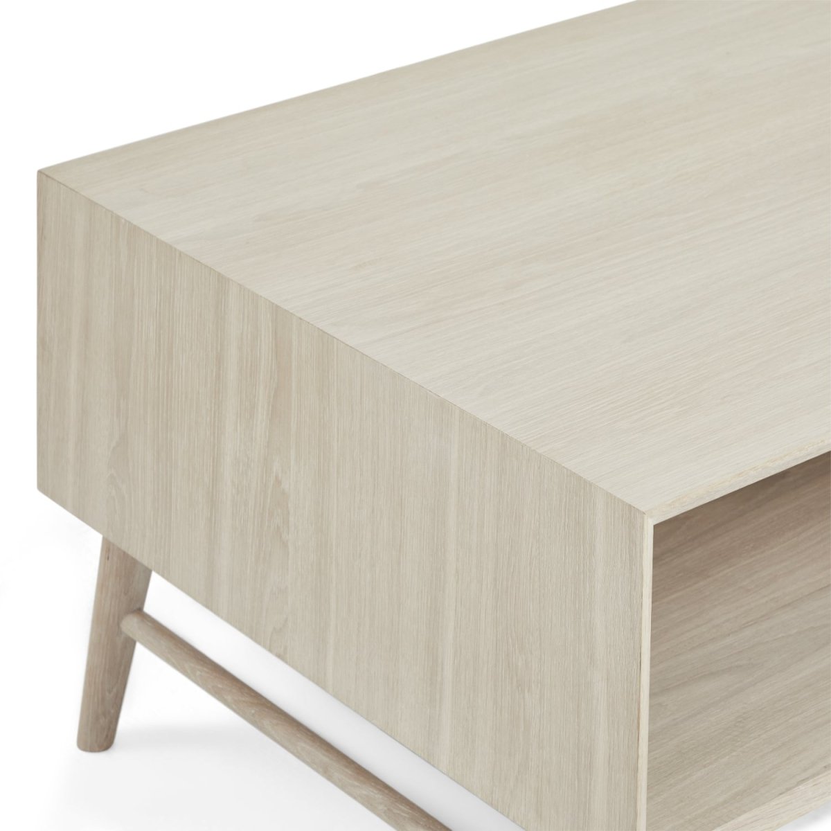 Porto Couchtisch mit Stauraum Rechteckig 120x75 cm - Eiche Weiß geöltes - FURNHOUSE