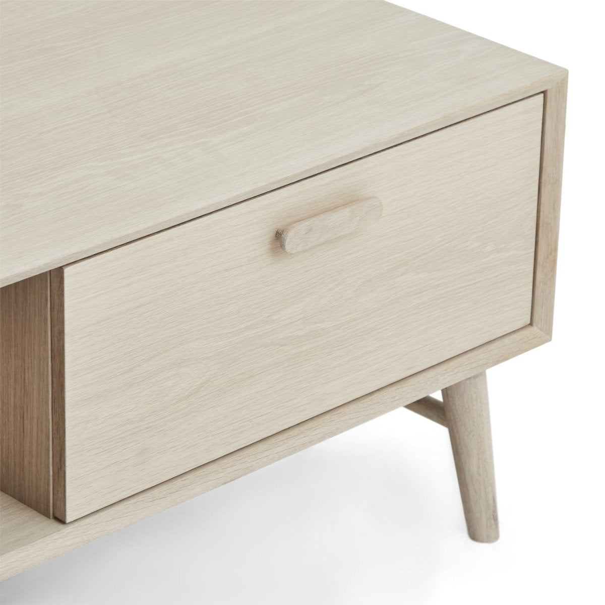 Porto Couchtisch mit Stauraum Rechteckig 120x75 cm - Eiche Weiß geöltes - FURNHOUSE