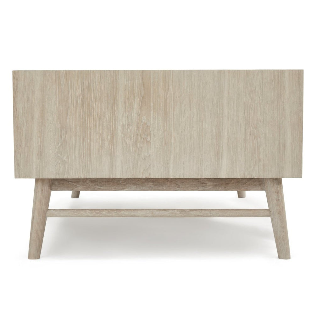 Couchtisch mit Stauraum Rechteckig 120x75 cm - Eiche Weiß geöltes - FURNHOUSE