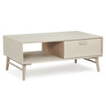 Couchtisch mit Stauraum Rechteckig Porto Eiche Bianco 120x75 cm - FURNHOUSE