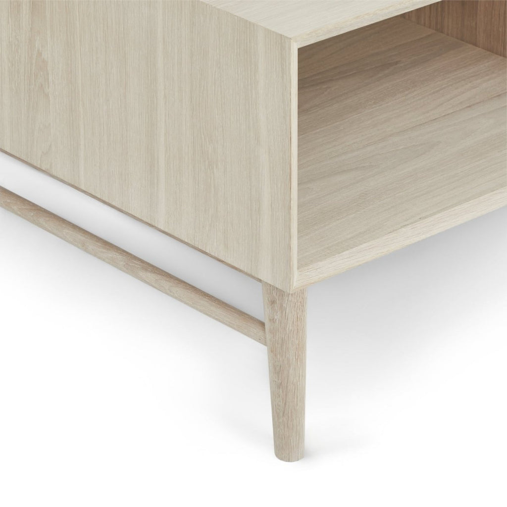 Couchtisch mit Stauraum Rechteckig 120x75 cm - Eiche Weiß geöltes - FURNHOUSE