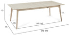Porto Rechteckiger Esstisch 170x95 cm - Ausziehbar bis 270 cm - Eiche Weiß geöltes - FURNHOUSE