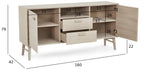Sideboard mit 2 Türen - 160 cm breit - Eiche bianco - FURNHOUSE
